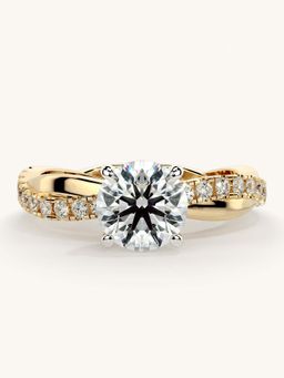 Valanova - Gold Sterling Silver and Certified Lab Grown Diamond 1.28Cts Ring