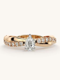 Valanova - Rose Gold Sterling Silver and Certified Lab Grown Diamond 0.53Cts Ring
