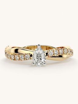 Valanova - Gold Sterling Silver and Certified Lab Grown Diamond 0.53Cts Ring