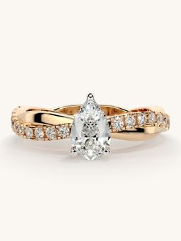Valanova - Rose Gold Sterling Silver and Certified Lab Grown Diamond 0.78Cts Ring