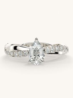 Valanova - White Gold Sterling Silver and Certified Lab Grown Diamond 0.78Cts Ring