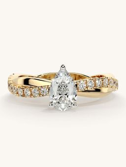 Valanova - Gold Sterling Silver and Certified Lab Grown Diamond 0.78Cts Ring