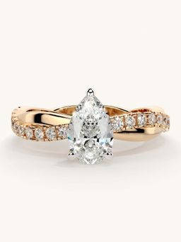Valanova - Rose Gold Sterling Silver and Certified Lab Grown Diamond 1.03Cts Ring