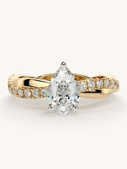 Valanova - Gold Sterling Silver and Certified Lab Grown Diamond 1.03Cts Ring