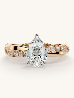 Valanova - Rose Gold Sterling Silver and Certified Lab Grown Diamond 1.28Cts Ring