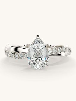 Valanova - White Gold Sterling Silver and Certified Lab Grown Diamond 1.28Cts Ring