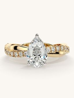 Valanova - Gold Sterling Silver and Certified Lab Grown Diamond 1.28Cts Ring