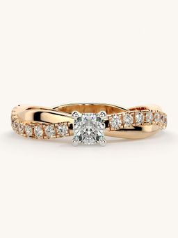 Valanova - Rose Gold Sterling Silver and Certified Lab Grown Diamond 0.53Cts Ring