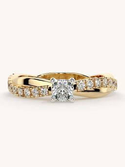 Valanova - Gold Sterling Silver and Certified Lab Grown Diamond 0.53Cts Ring