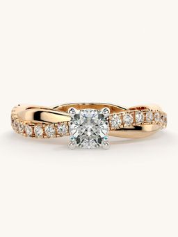 Valanova - Rose Gold Sterling Silver and Certified Lab Grown Diamond 0.78Cts Ring