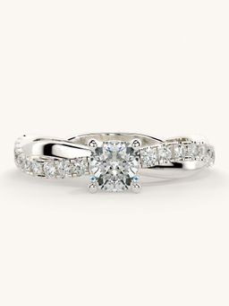Valanova - White Gold Sterling Silver and Certified Lab Grown Diamond 0.78Cts Ring