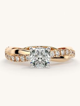 Valanova - Rose Gold Sterling Silver and Certified Lab Grown Diamond 1.03Cts Ring