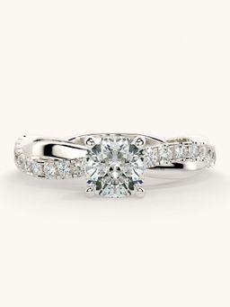 Valanova - White Gold Sterling Silver and Certified Lab Grown Diamond 1.03Cts Ring