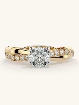 Valanova - Gold Sterling Silver and Certified Lab Grown Diamond 1.03Cts Ring