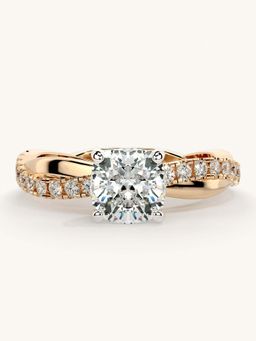 Valanova - Rose Gold Sterling Silver and Certified Lab Grown Diamond 1.28Cts Ring