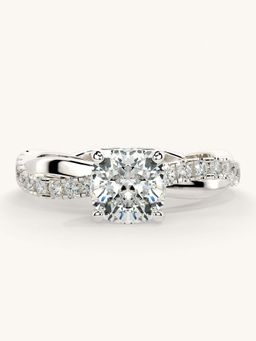 Valanova - White Gold Sterling Silver and Certified Lab Grown Diamond 1.28Cts Ring