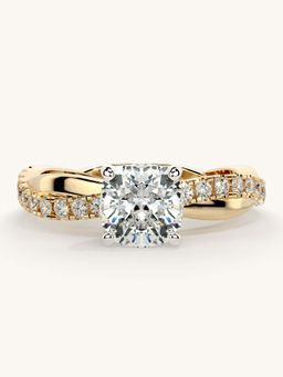 Valanova - Gold Sterling Silver and Certified Lab Grown Diamond 1.28Cts Ring