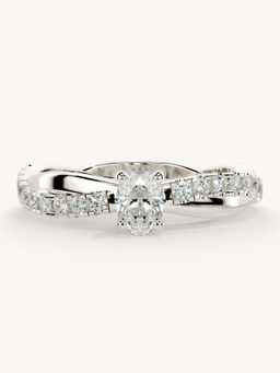 Valanova - White Gold Sterling Silver and Certified Lab Grown Diamond 0.53Cts Ring
