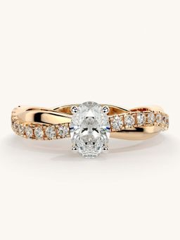 Valanova - Rose Gold Sterling Silver and Certified Lab Grown Diamond 0.78Cts Ring