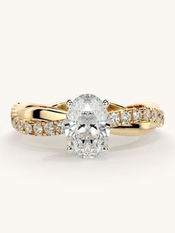 Valanova - Gold Sterling Silver and Certified Lab Grown Diamond 1.03Cts Ring