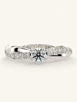 Valanova - White Gold Sterling Silver and Certified Lab Grown Diamond 0.53Cts Ring
