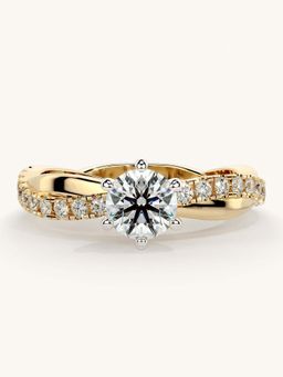 Valanova - Gold Sterling Silver and Certified Lab Grown Diamond 0.78Cts Ring