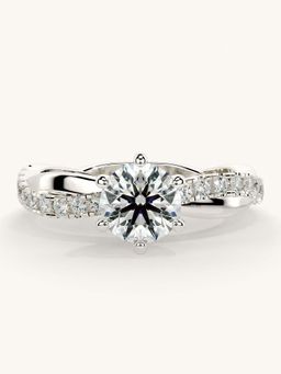 Valanova - White Gold Sterling Silver and Certified Lab Grown Diamond 1.03Cts Ring
