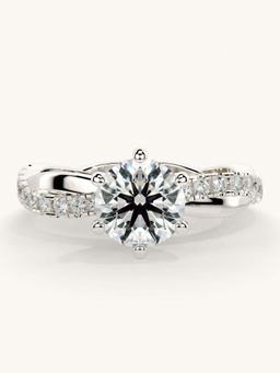 Valanova - White Gold Sterling Silver and Certified Lab Grown Diamond 1.28Cts Ring