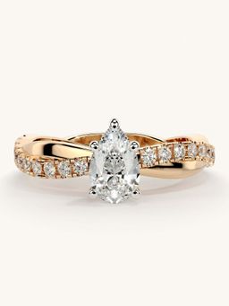 Valanova - Rose Gold Sterling Silver and Certified Lab Grown Diamond 0.78Cts Ring