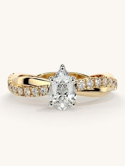 Valanova - Gold Sterling Silver and Certified Lab Grown Diamond 0.78Cts Ring