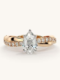 Valanova - Rose Gold Sterling Silver and Certified Lab Grown Diamond 1.03Cts Ring