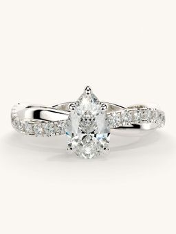 Valanova - White Gold Sterling Silver and Certified Lab Grown Diamond 1.03Cts Ring