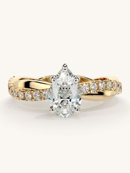 Valanova - Gold Sterling Silver and Certified Lab Grown Diamond 1.03Cts Ring