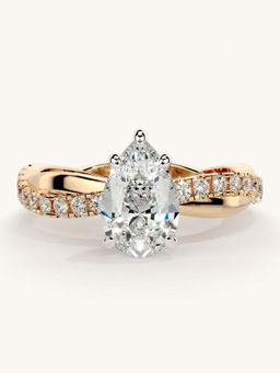 Valanova - Rose Gold Sterling Silver and Certified Lab Grown Diamond 1.28Cts Ring