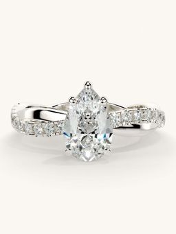 Valanova - White Gold Sterling Silver and Certified Lab Grown Diamond 1.28Cts Ring