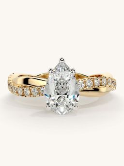 Valanova - Gold Sterling Silver and Certified Lab Grown Diamond 1.28Cts Ring