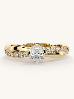 Valanova - Gold Sterling Silver and Certified Lab Grown Diamond 0.53Cts Ring