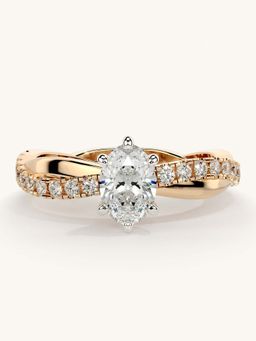 Valanova - Rose Gold Sterling Silver and Certified Lab Grown Diamond 0.78Cts Ring