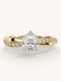 Valanova - Gold Sterling Silver and Certified Lab Grown Diamond 1.03Cts Ring