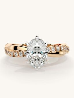Valanova - Rose Gold Sterling Silver and Certified Lab Grown Diamond 1.28Cts Ring