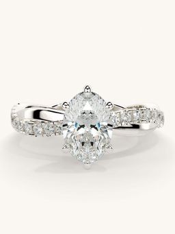 Valanova - White Gold Sterling Silver and Certified Lab Grown Diamond 1.28Cts Ring