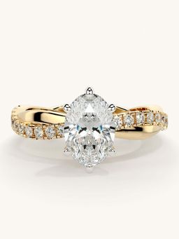 Valanova - Gold Sterling Silver and Certified Lab Grown Diamond 1.28Cts Ring