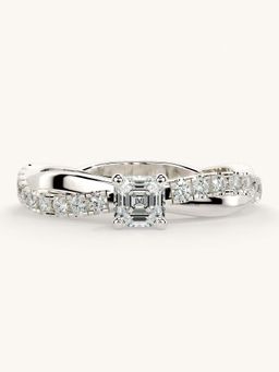 Valanova - White Gold Sterling Silver and Certified Lab Grown Diamond 0.53Cts Ring