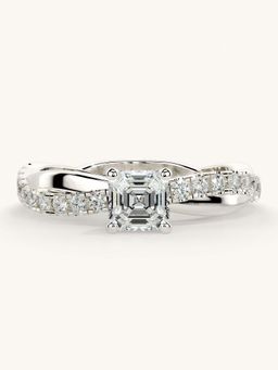 Valanova - White Gold Sterling Silver and Certified Lab Grown Diamond 0.78Cts Ring