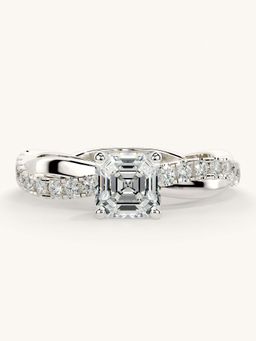 Valanova - White Gold Sterling Silver and Certified Lab Grown Diamond 1.03Cts Ring