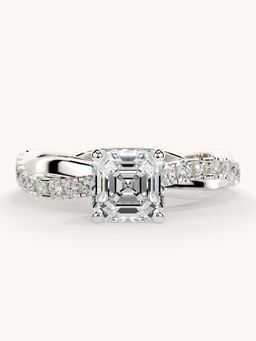 Valanova - White Gold Sterling Silver and Certified Lab Grown Diamond 1.28Cts Ring