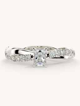 Valanova - White Gold Sterling Silver and Certified Lab Grown Diamond 0.53Cts Ring