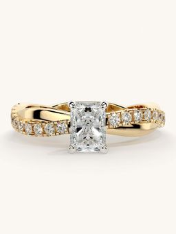 Valanova - Gold Sterling Silver and Certified Lab Grown Diamond 0.78Cts Ring