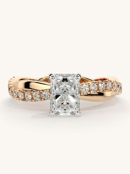 Valanova - Rose Gold Sterling Silver and Certified Lab Grown Diamond 1.03Cts Ring