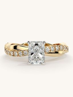 Valanova - Gold Sterling Silver and Certified Lab Grown Diamond 1.03Cts Ring